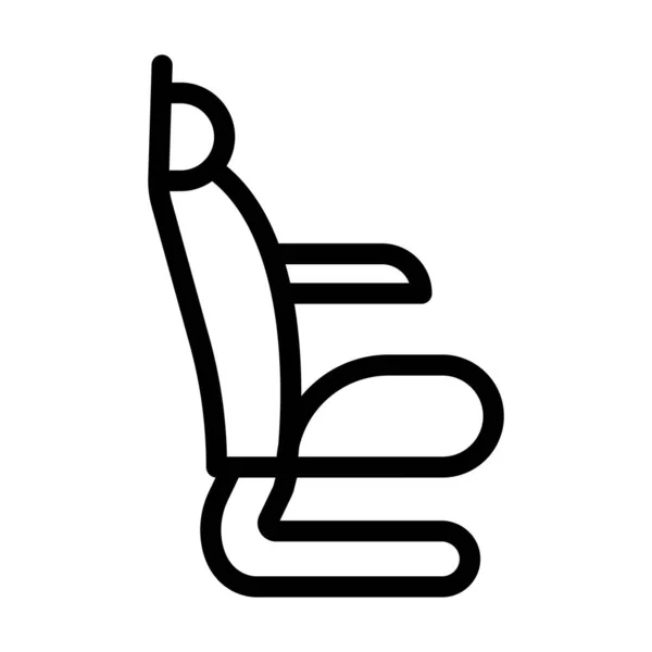 Pilot Seat Vector Thick Line Icon Für Den Persönlichen Und — Stockvektor