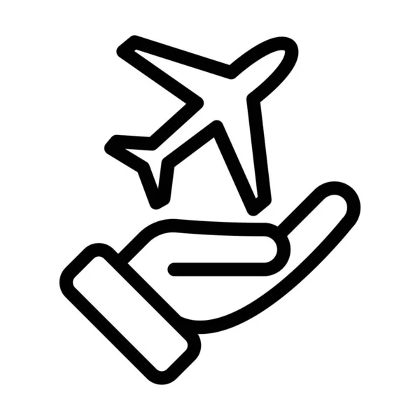 Safe Flight Vector Thick Line Icon Für Den Persönlichen Und — Stockvektor