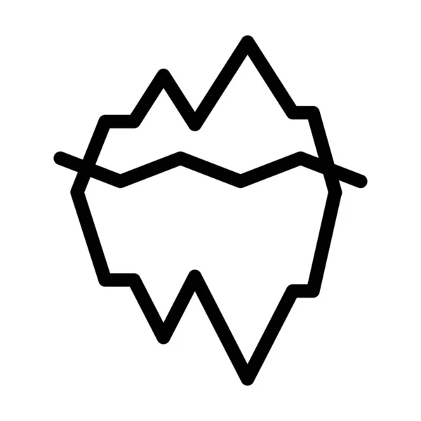 Iceberg Vector Thick Line Icon Für Den Persönlichen Und Kommerziellen — Stockvektor