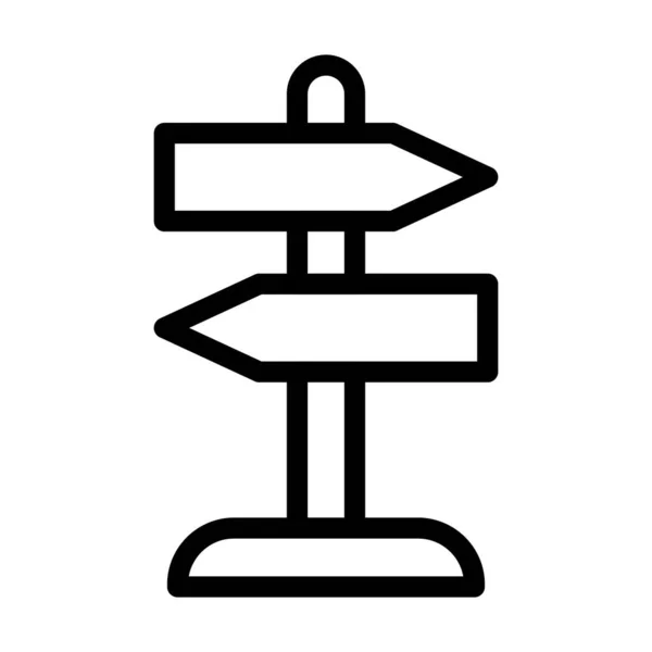 Wegweiser Vector Thick Line Icon Für Den Persönlichen Und Kommerziellen — Stockvektor