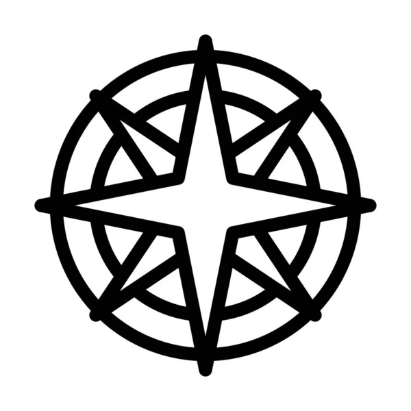 Значок Векторной Линии Ветровых Роз Личного Коммерческого Использования — стоковый вектор