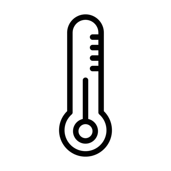 個人的および商業的使用のための温度計ベクトル太線アイコン — ストックベクタ