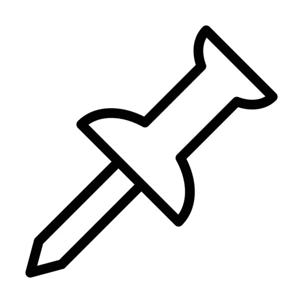 Push Pin Вектор Толстая Линия Икона Личного Коммерческого Использования — стоковый вектор