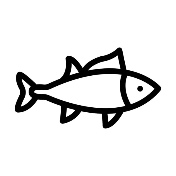 Tuňák Vektor Tlustá Linie Ikona Pro Osobní Komerční Použití — Stockový vektor