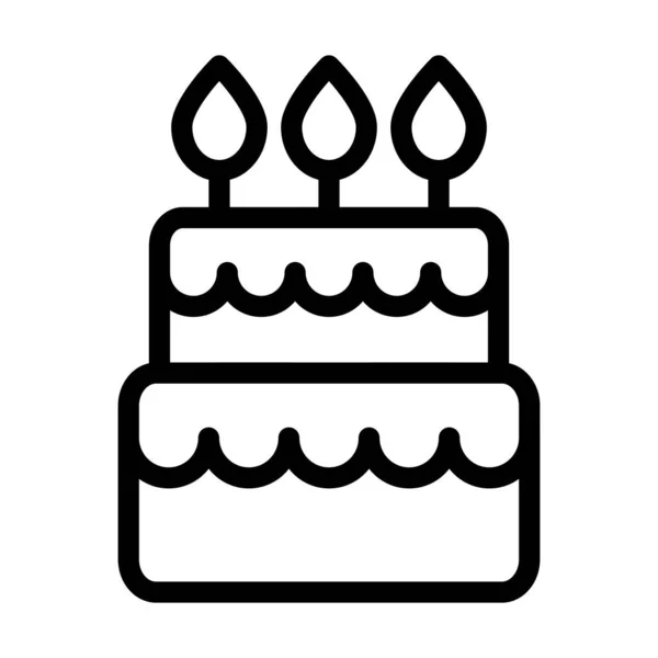 Толстая Икона Cake Vector Личного Коммерческого Использования — стоковый вектор