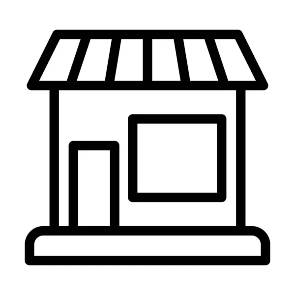 Продуктовый Магазин Вектор Толстая Линия Икона Личного Коммерческого Использования — стоковый вектор