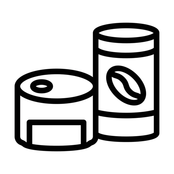 缶詰食品用ベクトル太線アイコン個人用および商業用 — ストックベクタ