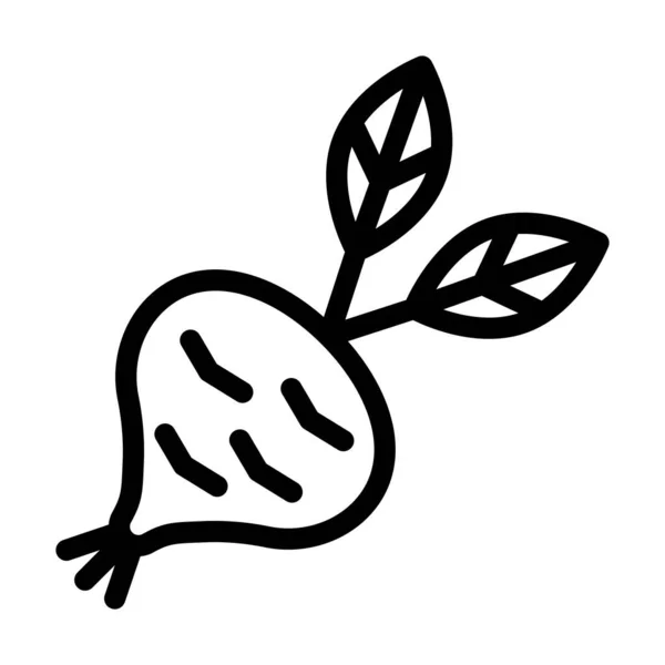 Kohlrabi Vector Thick Line Icon Personal Commercial Use — 스톡 벡터