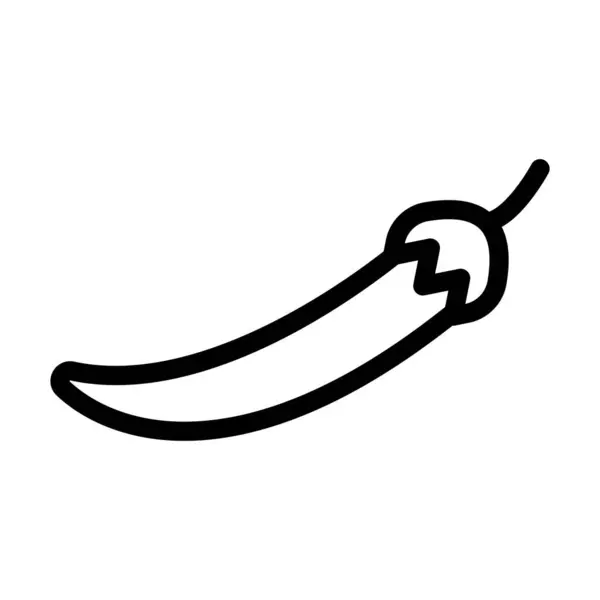 Chili Pepper Vector Thick Line Icono Para Uso Personal Comercial — Vector de stock