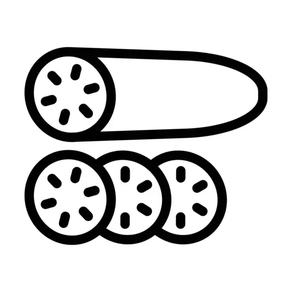 Gurkenvektor Dicklinien Symbol Für Den Persönlichen Und Kommerziellen Gebrauch — Stockvektor