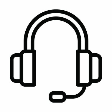 Müşteri Hizmetleri Vektörü Kalın Hat Kişisel ve Ticari Kullanım Simgesi