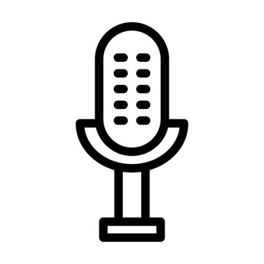 Kişisel ve Ticari Kullanım İçin Mikrofon Vektörü Kalın Çizgi Simgesi