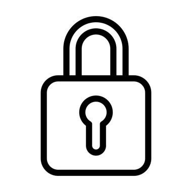 Kişisel ve Ticari Kullanım İçin Asma Kilit Vektör Kalın Çizgi Simgesi