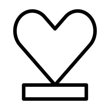 Kişisel ve ticari kullanım için Kalp Vektörü Kalın Çizgi Simgesi