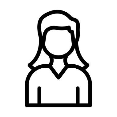 Kişisel ve Ticari Kullanım İçin Kadın Avatar Kalın Çizgi Simgesi