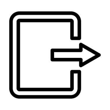 Kişisel ve Ticari Kullanım İçin Çıkış Vektörü Kalın Satır Simgesi