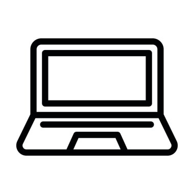 Kişisel ve ticari kullanım için Laptop Vektör Kalın Çizgi Simgesi