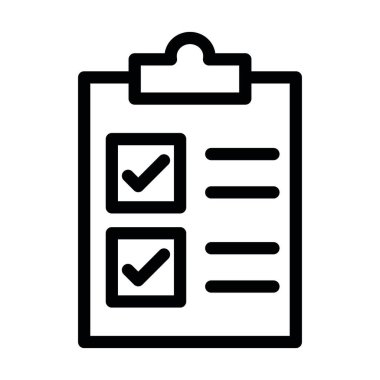 Kişisel ve Ticari Kullanım için Kontrol Listesi Kalın Satır Simgesi