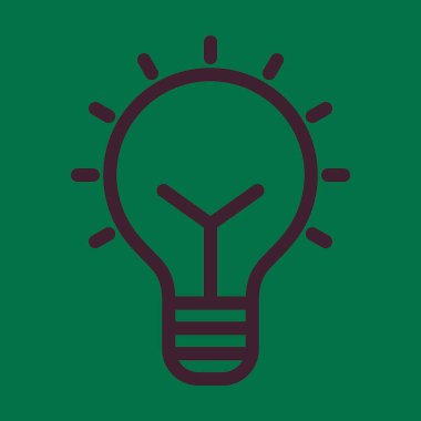 Ampul Vektörü Kalın Çizgi Simgesi Kişisel ve Ticari Kullanım İçin