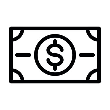 Kağıt Para Birimleri Kişisel ve Ticari Kullanım İçin Kalın Satır Simgesi