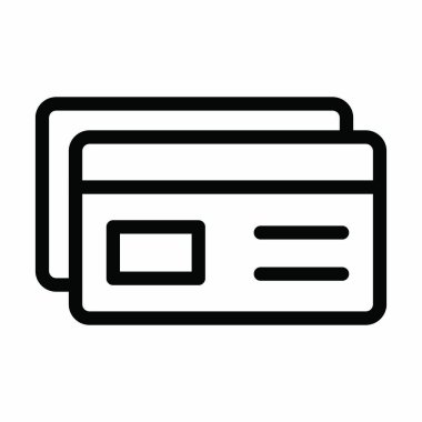 Kişisel ve Ticari Kullanım İçin Kredi Kartı Vektör Kalın Çizgi Simgesi