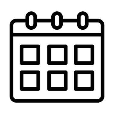 Kişisel ve ticari kullanım için Takvim Vektörü Kalın Çizgi Simgesi