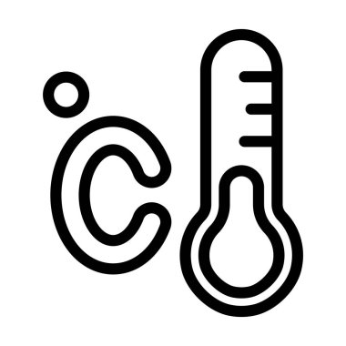 Kişisel ve ticari kullanım için Celsius Vektör Kalın Çizgi Simgesi