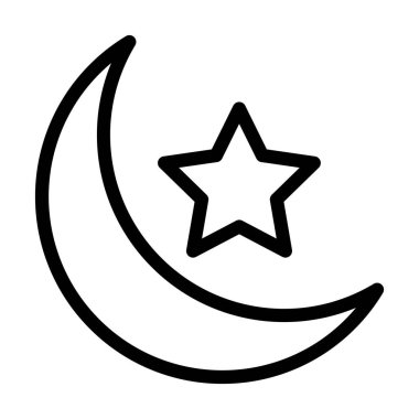 Hilal Ay Vektörü Kalın Hat Simgesi Kişisel ve Ticari Kullanım İçin