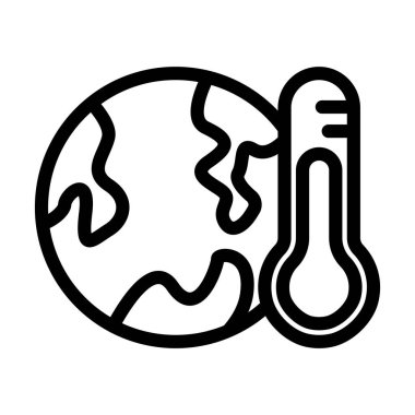 Kişisel ve ticari kullanım için Küresel Isınma Vektörü Kalın Çizgi Simgesi