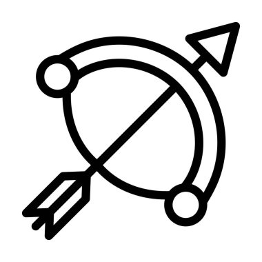 Okçuluk Kalın Çizgi Simgesi Kişisel ve Ticari Kullanım