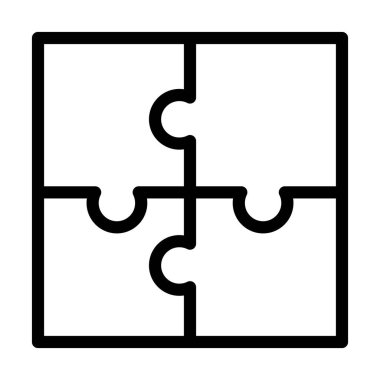 Kişisel ve Ticari Kullanım İçin Yapboz Vektör Kalın Çizgi Simgesi