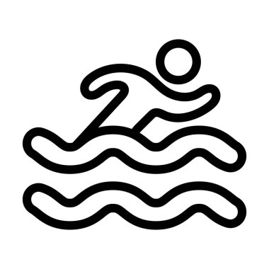 Yüzücü Kalın Çizgi Simgesi Kişisel ve Ticari Kullanım İçin