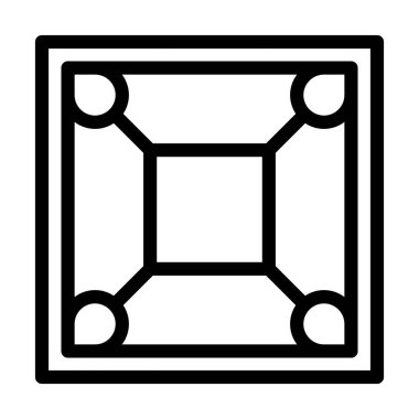 Kişisel ve ticari kullanım için Carrom Yönetim Kurulu Kalın Çizgi Simgesi