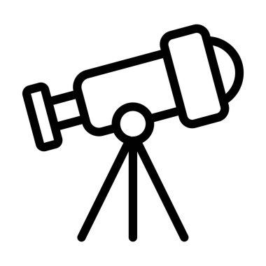 Kişisel ve ticari kullanım için Teleskop Vektör Kalın Çizgi Simgesi