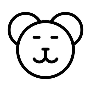 Kişisel ve ticari kullanım için Teddy Bear Vector Kalın Çizgi Simgesi
