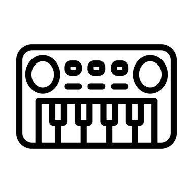 Oyuncak Piyano Vektörü Kalın Çizgi Simgesi Kişisel ve Ticari Kullanım İçin