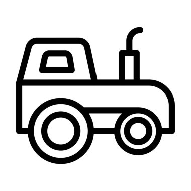 Oyuncak Traktörü Kalın Çizgi Simgesi Kişisel ve Ticari Kullanım İçin