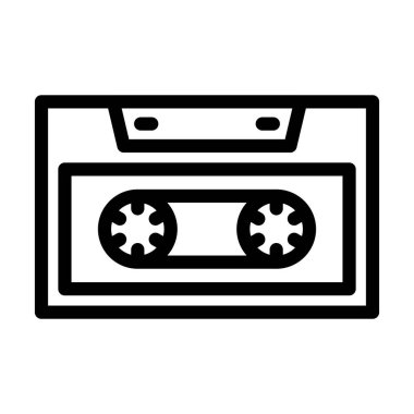 Kişisel ve ticari kullanım için Kaset Vektör Kalın Çizgi Simgesi