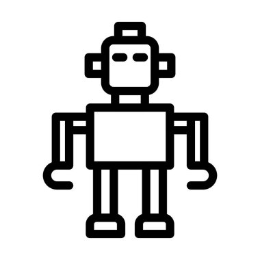 Kişisel ve ticari kullanım için Robot Vektör Kalın Çizgi Simgesi