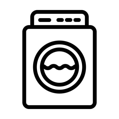 Çamaşır Makinesi Kalın Çizgi Simgesi Kişisel ve Ticari Kullanım İçin