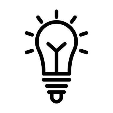 Kişisel ve ticari kullanım için Ampul Vektörü Kalın Çizgi Simgesi