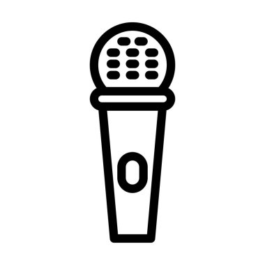 Mikrofon Vektörü Kalın Çizgi Kişisel ve Ticari Kullanım Simgesi