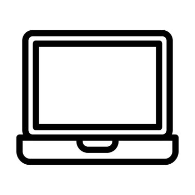 Kişisel ve ticari kullanım için Laptop Vektör Kalın Çizgi Simgesi