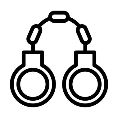 Kelepçe Vektörü Kalın Çizgi Simgesi Kişisel ve Ticari Kullanım İçin