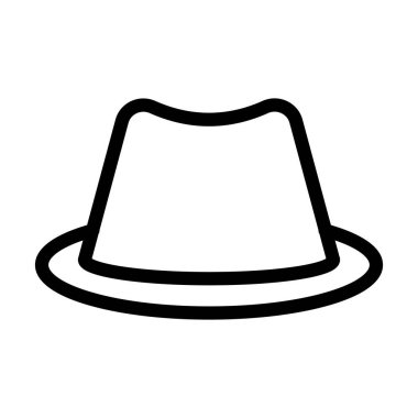 Dedektif Şapka Vektörü Kalın Çizgi Kişisel ve Ticari Kullanım Simgesi