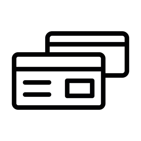 Tarjeta Crédito Vector Thick Line Icon Para Uso Personal Comercial — Archivo Imágenes Vectoriales