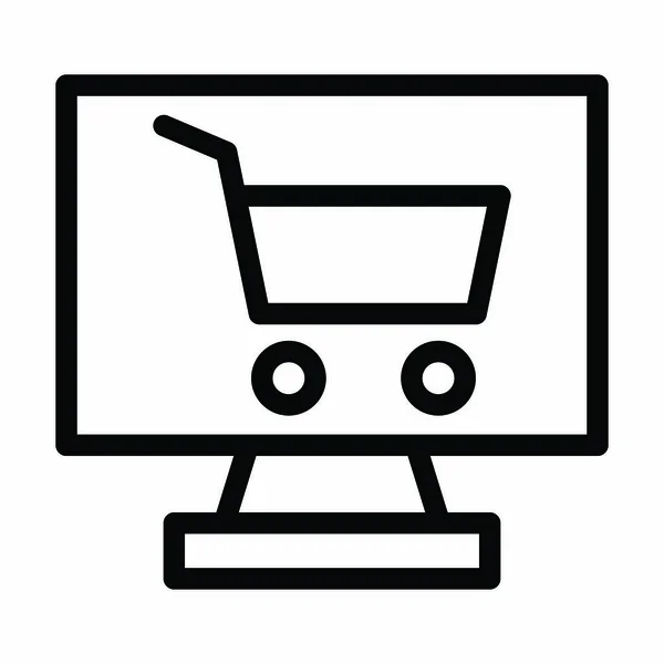Online Shop Vector Thick Line Icon Für Den Persönlichen Und — Stockvektor
