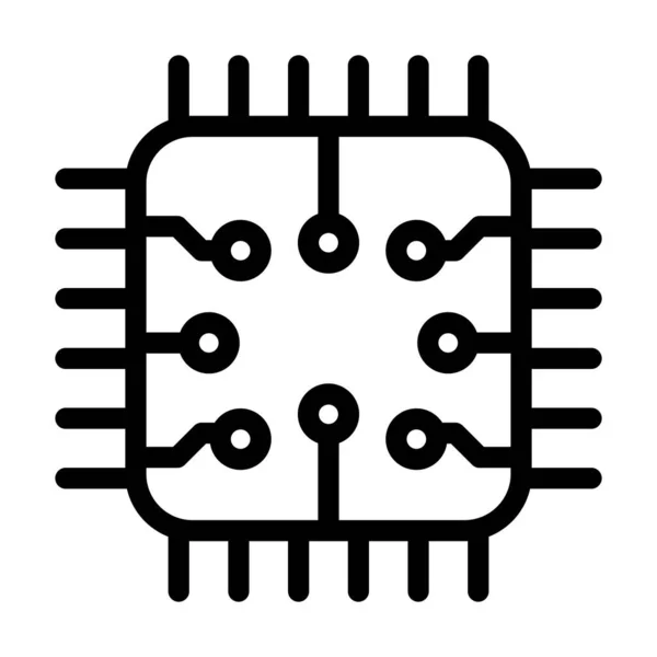 Піктограма Процесора Векторна Товста Лінія Особистого Комерційного Використання — стоковий вектор