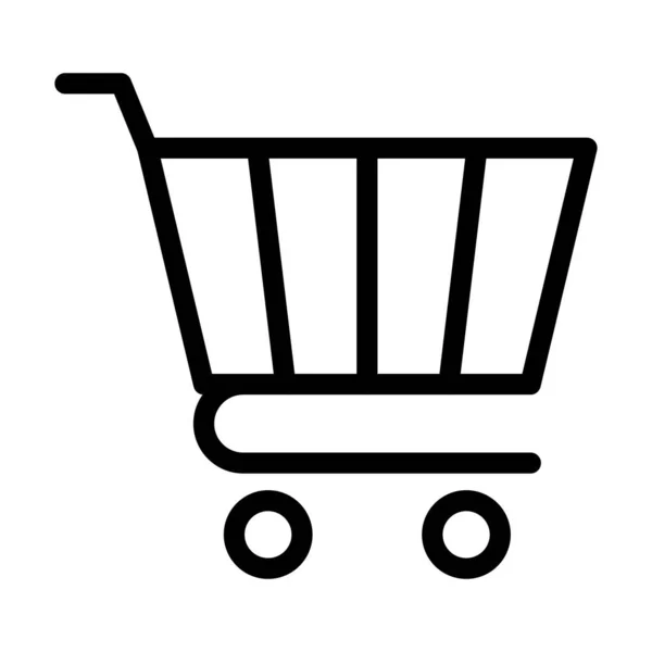 Carrinho Compras Vector Thick Line Icon Para Uso Pessoal Comercial — Vetor de Stock