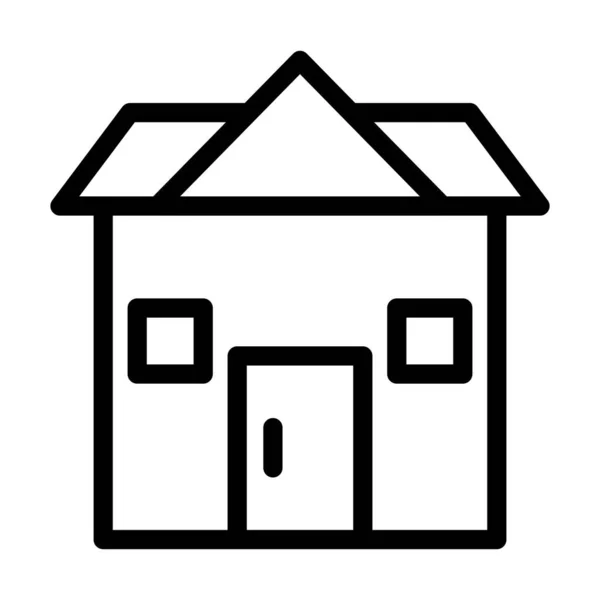Haus Vector Thick Line Icon Für Den Persönlichen Und Kommerziellen — Stockvektor